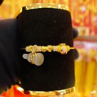 ราคา ข้อมือปี่เซียะแพนโดร่า เกลียวทองเหลือง น้ำหนักทอง 0 1 0 15 กรัม ทองคำแท้ 99 99 24K ยาว 15 18 cm ปรับได้ (7527178807)