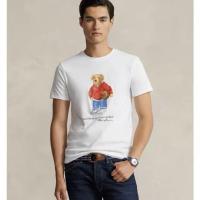 ราคา Trendy Mens Sports Series Red Sweater Basketball Polo Little Bear Pure Cotton T shirt (19769750332)