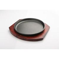 ราคา พร้อมส่ง จานร้อน กะทะร้อน เทปันยากิ ขนาด 20ซม พร้อมถาดไม้ สีไม้มะฮอกกานี (7836395518)