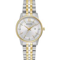 ราคา Bulova Ladies Classic Diamond Two Tone Gold Stainless Steel 3 Hand Calendar Date Quartz Watch Silver Dial (16960512928)