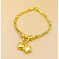 ราคา สร้อยข้อมือลายสี่เสา 2สลึง ห้อยหัวใจดาว 15 19cm งานไทย บริการเก็บเงินปลายทาง (17042099271)