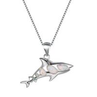 ราคา จี้รูปปลาฉลามสีฟ้าสีขาวสร้อยคอโอปอล Kalung Hewan ปลาที่น่ารักสำหรับผู้หญิงของขวัญแต่งงาน (19748113264)