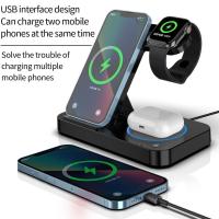 ราคา สำหรับที่ชาร์จแบบไร้สาย iPhone พับได้4 In 1สำหรับอุปกรณ์ Apple หลายเครื่องสำหรับ iPhone 15 14 13 12 11 Pro Max XS XR X 8 Plus Apple Watch Ultra 8 7 6 SE AirPods 3 2 Pro (19818491700)