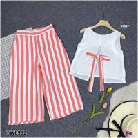 ราคา CC 6982 ชุดเซทใส่เที่ยว ไปทะเล เซ็กซี่นิดๆ เสื้อแขนกุด ผูกโบว์หลัง กางเกง 6ส่วน ฟรีไซส์ M อก 34 36 เอว26 32 สพ36 40 (20919169569)