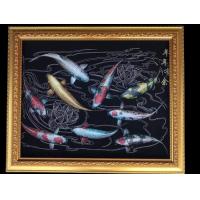 ราคา กรอบทองภาพผ้าพิมพ์กำมะหยี่อย่างดีมังกรเสริมอำนาจบารมี ปลามังกรคู่ ปลาคราฟมงคล9ตัว เสริมดวงโชคลาภ ค้าขายเจริญ รุ่งเรือง ร่ำรวย (15270268613)