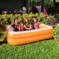 ราคา D KIds สระน้ำเป่าลม ทรงสี่เหลี่ยมขนาด2เมตร ขนาด200 150 50 cm Smile Pool ขายดี ห้ามพลาด (18093498254)