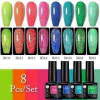 ราคา UR SUGAR 8ชิ้น เซ็ต Neon Reflective Glitter Gel Set Glow In Dark Fluorescent UV Gel Semi Permanent Nail Art Glitter Gel Polish (14112985270)