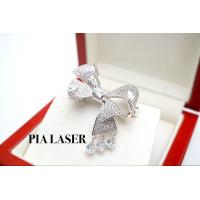 ราคา เข็มกลัดทองคำขาวโบว์เพชรน้ำ100 ขาวสวยเหลี่ยมดีทุกเม็ด โบว์ 3D พร้อมใบรับรองสินค้า เคลือบทองคำขาวแท้100 (8313269694)