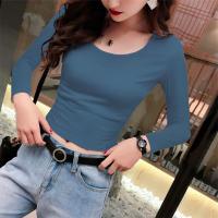 ราคา เสื้อตัวในแบบสั้นสีส้มเสื้อเอวสูงใส่ด้านนอกแขนยาวฤดูร้อนสำหรับผู้หญิงเสื้อยืดเอวลอยเข้ารูปต้นฤดูใบไม้ร่วงสีส้มแบบใหม่แฟชั่น (15869041915)