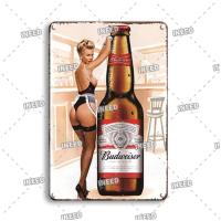 ราคา INEED Decor Budweiser เบียร์ Vintage Plaque โลหะดีบุกป้าย Decor แผ่นโลหะป้าย Retro Bar ผับ Club Man Cave เบียร์ Wall Decor ใหม่ (19954760660)