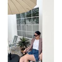 ราคา ป้าย ELFเสื้อเบลเซอร์คอปกสูท แขนสั้น ทรงยาวคลุมสะโพก อัดกาวทั้งตัว ดีเทลเจาะกระเป๋า 2 ข้าง ทรงสวย ผ้าเนื้อดี หลากหลายสี (20472699457)