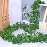 ราคา 12ชิ้น แพ็ค2 4เมตรใบใหญ่พวงหรีดกำแพงไม้เถาไม้เลื้อยใบไม้สีเขียวเทียมแขวนในสวนแนวตั้งพวงหรีดปลอมใบไม้ปลอมตกแต่งบ้านวันเกิดงานปาร์ตี้หวายพลาสติก (20946130181)