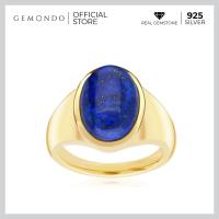 ราคา Gemondo แหวนผู้ชายเงินแท้ 925 ชุบทอง 18K ประดับหินลาพิสลาซูลี Lapis Lazuli สีน้ำเงิน คลาสสิค แหวนหิน แหวนพลอย (10053696189)