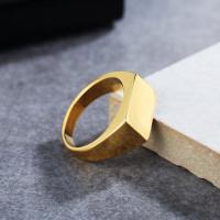 ราคา Vintage Silver Gold Black Rectangle Simple Titanium Steel Polished Men Fashion Jewelry Punk Finger Rings Cincin (15258849004)