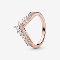 ราคา 925 sterling silver Inlaid shiny zirconia Princess Wishbone Ring women fashion DIY jewelry valentines day gift for girlfriend (14640064535)