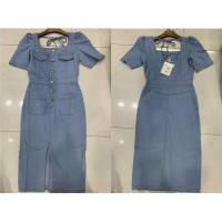 ราคา Sawa Store New ชุดเดรสยีนส์ยาว แม็กซี่ คอเหลี่ยม ผ้ายืด (16059066994)