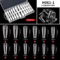 ราคา PINPAI 240ชิ้นไม่มีรอยพับด้านเล็บปลอมยาวโลงศพกริชปลายเล็บเทียมปลอมปลายแต่งเล็บปลอมใสสำหรับอุปกรณ์ต่อขยาย (18672923428)