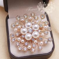ราคา Korean Rhinestone Pearl Luxury Brooch Flower Fashion Brooch Pin Accessories (20385064861)