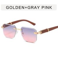 ราคา แว่นตากันแดดไร้กรอบขาไม้ลายไม้สำหรับผู้หญิงรูปร่างลูกศรแว่นตาสี่เหลี่ยมแบบไม่สม่ำเสมอ (18691384304)