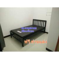 ราคา BB3 5FP3 เตียงเหล็กกล่อง ขนาด 3 5 ฟุต สีดำ พร้อมที่นอนยางPEห้มหนังPVC หนา 6 นิ้ว (1726828646)