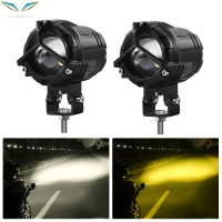 ราคา 2ชิ้นไฟหน้า LED รถจักรยานยนต์แบบ Dual Color สปอร์ตไลท์เลนส์โปรเจคเตอร์แสงทำงานภายนอก Hilo Light ไฟ LED รถจักรยานยนต์ (19721544122)