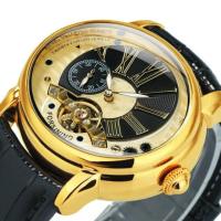 ราคา 2023 ForXining นาฬิกานาฬิกากลไก Tourbillon ทองคำสีกุหลาบสำหรับผู้ชายแบรนด์ปลายมนนาฬิกาสายหนังหรู Relogio Masculino (20363218674)