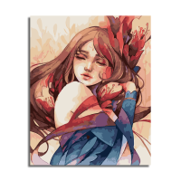 ราคา CaiHuiSi Diy Paint By Numbers 40 50cm ระบายสีตามเลข ภาพระบายสีตามตัวเลข ผ้าใบ Starry Girl Unframed สีโดยตัวเลขบนผ้าใบ Home Wall Decor Painting By Numbers (10043149174)