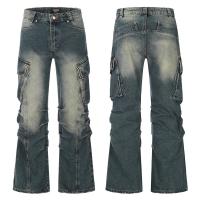 ราคา กางเกงยีนส์ปักลายแฟชั่นสำหรับผู้ชายกางเกงขาบานดีไซน์กางเกงยีนส์ขาบาน2023กางเกงปักลายลำลอง (20607058894)