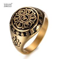 ราคา Lkyou วินเทจพระพุทธรูปtotemsโลตัสภาษาสันสกฤตโอนโชคดีแหวนเครื่องรางเครื่องประดับ (1150360443)