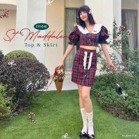 ราคา FLAT2112 FF0546 ST MADDALENA DRESS ชุดเซ็ทลายสก๊อต เสื้อกระโปรง (21076369453)