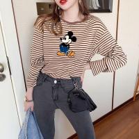 ราคา เสื้อยืด ลายการ์ตูน เสื้อยืดแขนยาว คอกลม ทรงหลวม พิมพ์ลายมิกกี้เมาส์ เข้ากับทุกการแต่งกาย แฟชั่นฤดูใบไม้ผลิ และฤดูใบไม้ร่วง สไตล์เ V729 (19849231663)