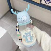 ราคา พร้อมส่ง ขวดน้ำ กระติกน้ำเด็กลายการ์ตูน กระบอกน้ำเด็ก ขวดน้ำเด็กลายน่ารักๆ แบบหลอดดูด มีสายสะพาย 600ml (16878172876)
