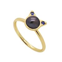 ราคา A CEMI Kitten Ring มุกแท้ แหวนมุกแท้ แหวนเงินแท้ ชุบทอง 18K (7479647867)