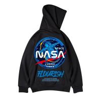 ราคา High Quality Mens Hoodie Jacket Oversized Sweatshirt Korean Pullover Hooded Fashion Loose NASA Astronaut Printed Long Sleeve Plus velvet Couple Clothes (15053297008)
