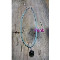 ราคา Piinkstore สร้อยคอหนัง สร้อยคอโชคเกอร์ สร้อยคอหนังชามัวร์ สร้อยคอจี้ หินออนิกซ์ หรือ นิลดำ สร้อยคอหนัง สร้อยคอติดคอ (7718766437)