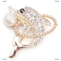 ราคา remai เข็มกลัดติดเสื้อรูปปลาโลมาไข่มุกหรูหราแฟชั่นสไตล์เกาหลีเข็มกลัดติดเสื้อรูปสัตว์เครื่องประดับติดปกเสื้อ (20801185399)