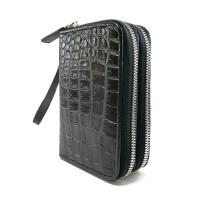 ราคา กระเป๋าสตางค์หนังจระเข้แท้ผู้หญิงใบสั้น สไตล์ 2ซิป มีสายคล้องแขน เลือกสีได้ ใส่ธนบัตร เหรียญหนังแท้ 100 (5950006979)