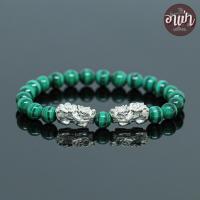 ราคา อาเป่า หินมาลาไคท์ Malachite เกรด Premium ขนาด 8 มิล ประดับปี่เซียะเงินแท้ 92 5 1 คู่ คัดหิน ส่งเสริมเรื่องธุรกิจ หินนกยูง กำไลหินสี หินสีเขียว (5500290687)