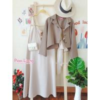 ราคา MG0066 เซ็ต2ชิ้น ไซส์ใหญ่ เดรสสายเดี่ยว เบลเซอร์เว้าหลัง ผูกโบว์ หรูหรา มินิมอล น่ารัก สาวอวบ (21210344004)