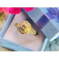 ราคา แหวนพลอยชมพูตัวเรือนทองเหลืองแท้ (19210028206)