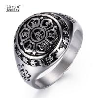 ราคา Lkyou วินเทจพระพุทธรูปtotemsโลตัสภาษาสันสกฤตโอนโชคดีแหวนเครื่องรางเครื่องประดับ (1150360438)