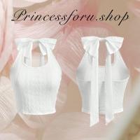 ราคา เสื้อครอป ผู้หญิง คล้องคอ แต่งโบว์ด้านหลัง สีขาว แฟชั่นเวียดนาม (21253416285)