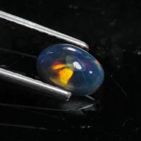 ราคา 0 70 ct พลอยแท้ แบล็ค โอปอล Black opal เอธิโอเปีย เหลือบรุ้ง ทรงไข่หลังเบี้ย (21029172995)