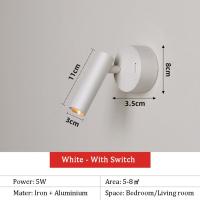 ราคา SUNMEIYI ไฟสปอตไลท์ติดแบ็คดรอปเป่าลม LED 5W สีขาว ดำสำหรับห้องนั่งเล่นโคมไฟติดผนังทันสมัยสำหรับห้องนอนอ่านหนังสือติดผนังไฟเชิงเทียนตกแต่ง (20118856934)
