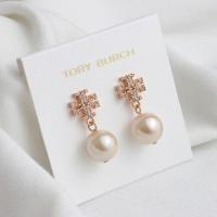 ราคา Double T Letter ต่างหู Rhinestone Inlay Plated 18K ต่างหูทองแท้ต่างหูมุกหญิง Spot (14907389902)
