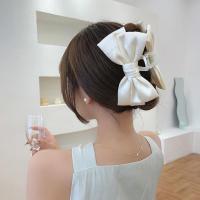 ราคา Korean Fashion Womens Large White Bow Hair Clip 2023 New Elegant hair Clamp Hair Accessories (20294490985)