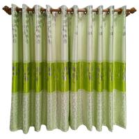 ราคา ผ้าม่านหน้าต่าง ผ้าม่านประตู เจาะห่วงตาไก่สำเร็จรูป ลายเถาวัลย์ทูโทน มี 4 สี (18529209838)