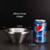 ราคา 304 Double Layer Stainless Steel Golden Cone Bowl Restaurant Dessert Bowl Salad Bowl Shaved Ice Cup Korean Tableware Rice Bowl (16290591815)
