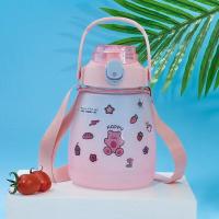 ราคา ขวดน้ำพลาสติก ลายหมีน่ารัก สไตล์เกาหลี ขนาดใหญ่ พร้อมหลอดดูด (16075903512)