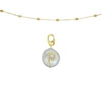 ราคา A CEMI Initial Charm Customized Dazzlin Necklace Set Gold (9704764863)